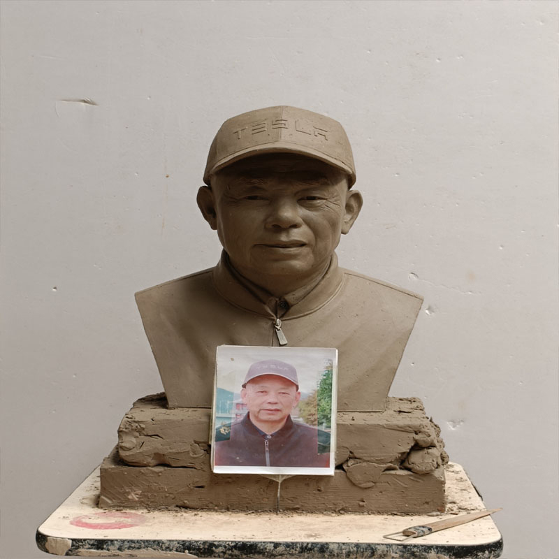 Escultura de retrato de bronze personalizada