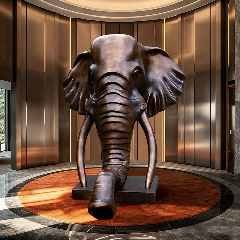 Escultura de Cabeça de Elefante