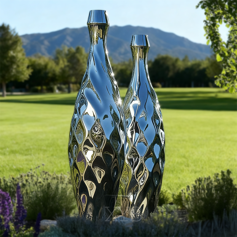Escultura de vaso de espelho de vaso de cristal