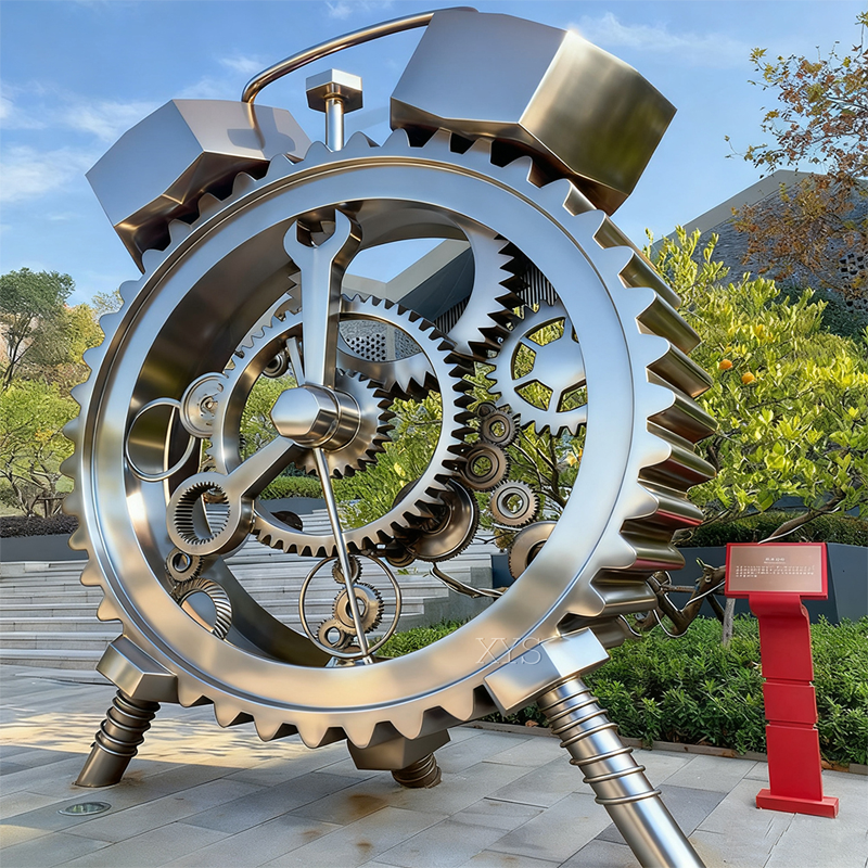 Escultura de relógio e equipamento artesanal industrial