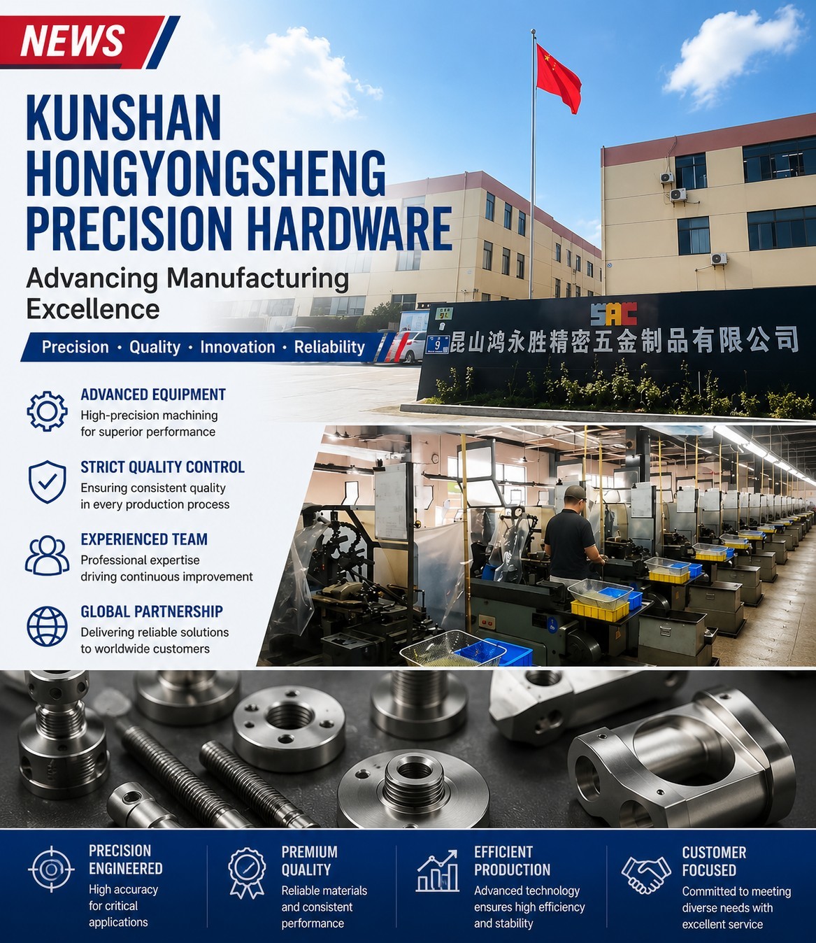 Como o hardware de precisão Kunshan Hongyongsheng está expandindo sua força de fabricação?